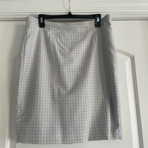 White and gray plaid suit skirt Calvin Klein